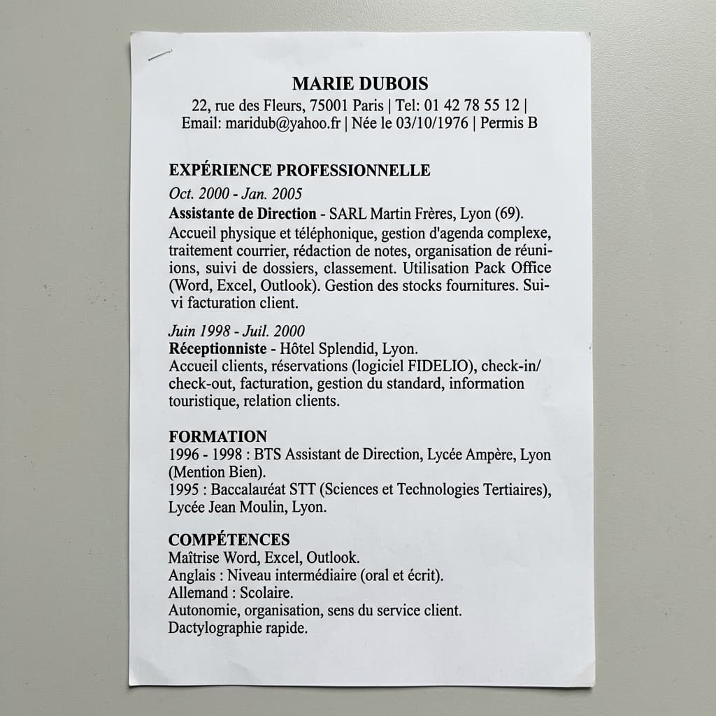 Ancien CV style Word